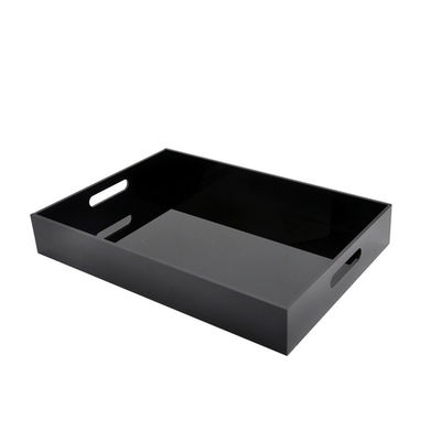 16x12x2inch 5m m PMMA echó el plexiglás de encargo Tray With Handles de acrílico claro