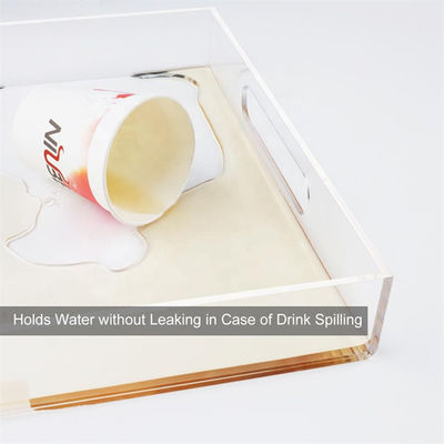 Plexiglás de acrílico Tray With Handles de la fabricación de acrílico de encargo clara del plexiglás