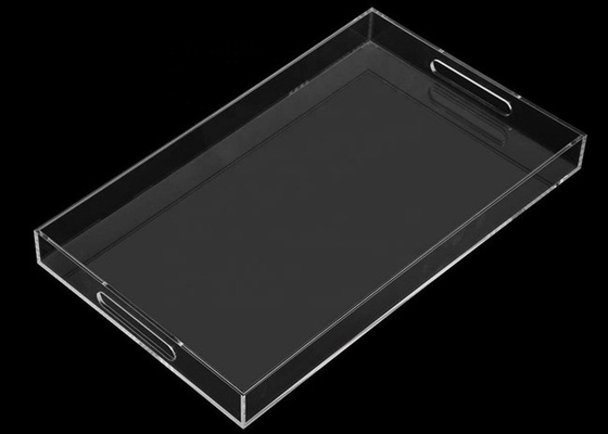 Plexiglás de acrílico Tray With Handles de la fabricación de acrílico de encargo clara del plexiglás