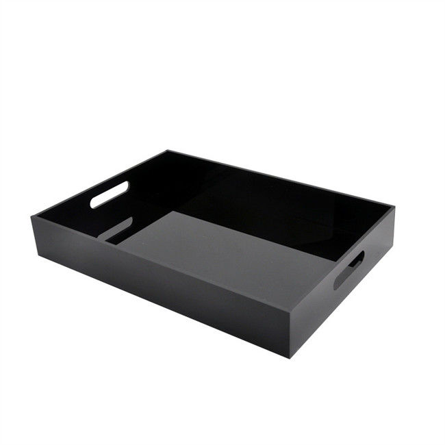16x12x2inch 5m m PMMA echó el plexiglás de encargo Tray With Handles de acrílico claro