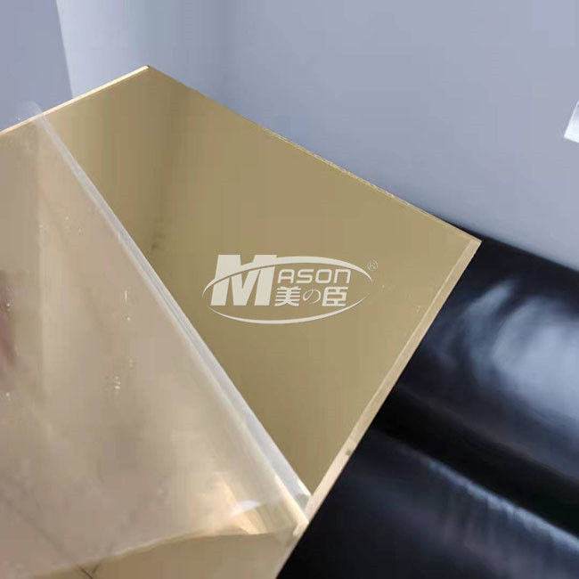 Alta una hoja de acrílico reflexiva 1m m del espejo del oro de plata de acrílico del espejo de la manera