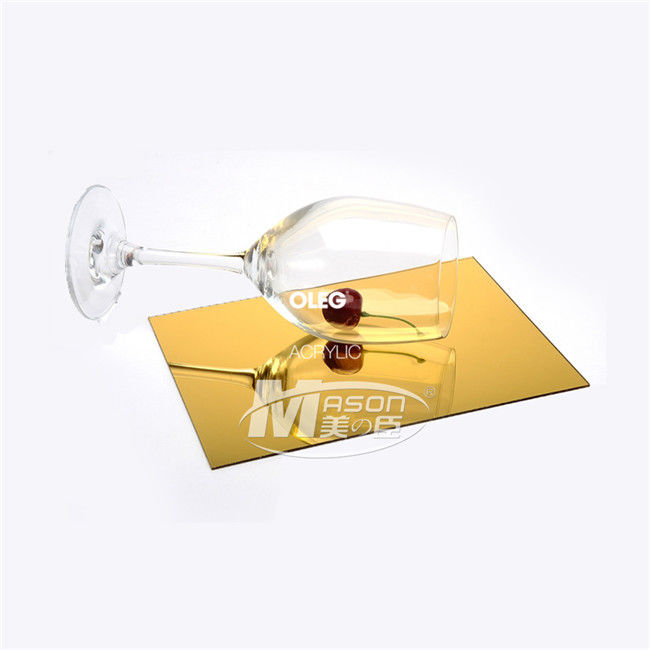 hoja de acrílico modificada para requisitos particulares corte del espejo del oro de los 4X8ft para extensamente las decoraciones